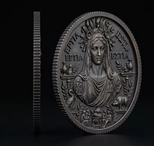 Hestia Goddess of Hearth and Home Coin