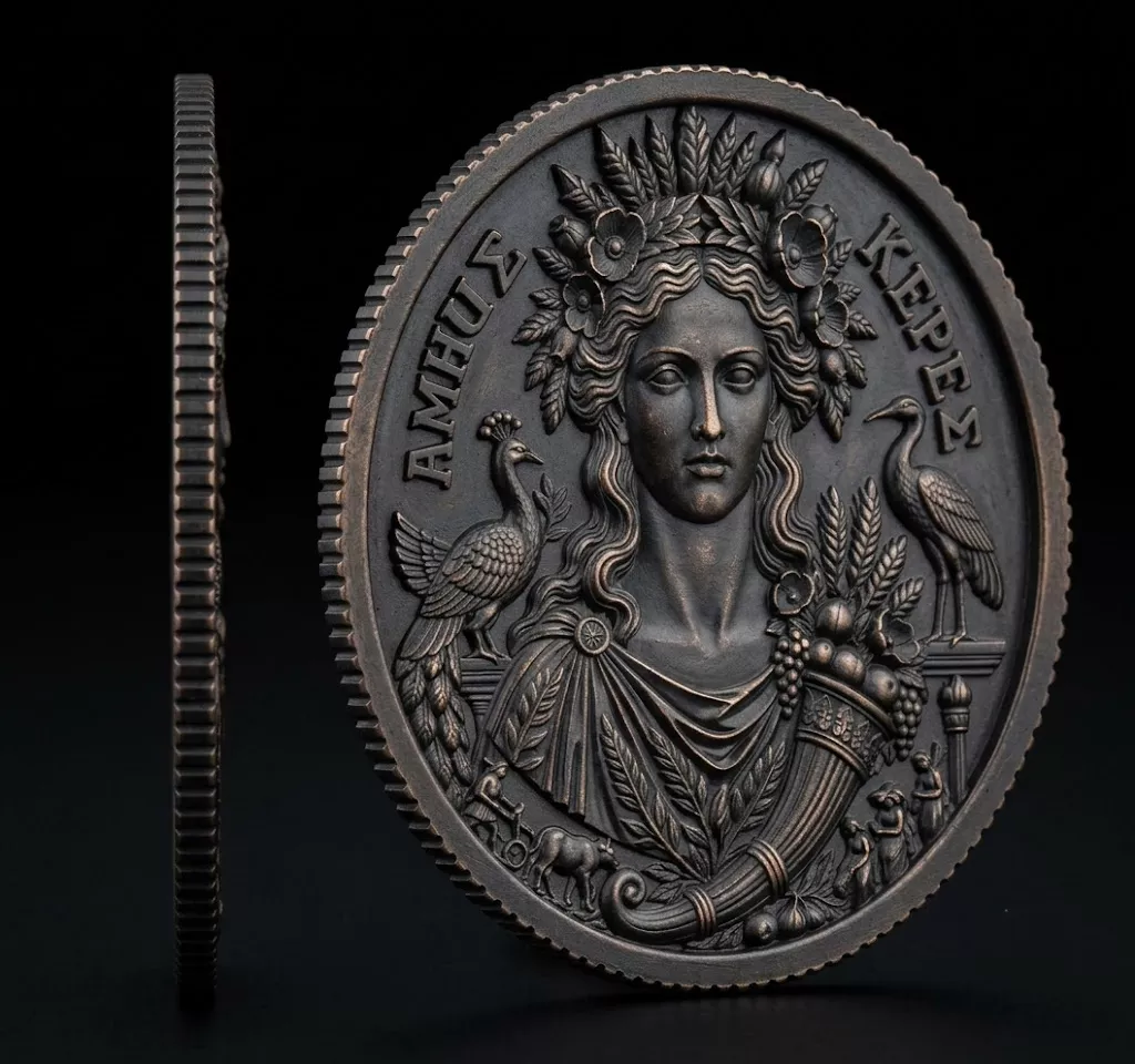 Demeter Goddess of Agriculture and Harvest Coin 3D print model