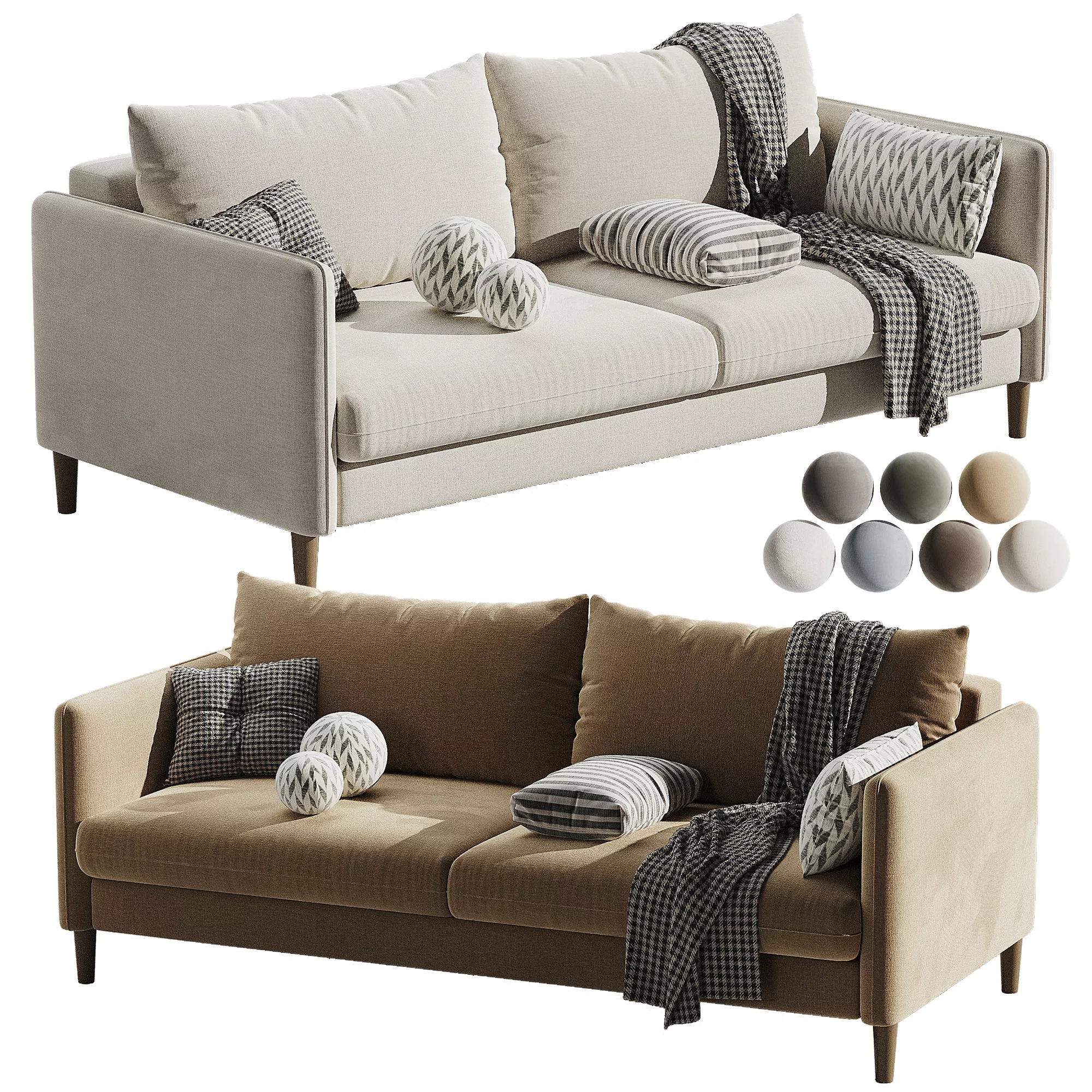 MONS sofa bed 212 cm micro velour 3D model