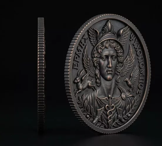 Hermes Messenger God and Psychopomp Coin