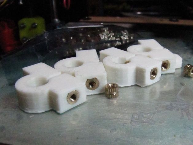 Printrbot y-bar ends with flower nuts Free 3D print model_2