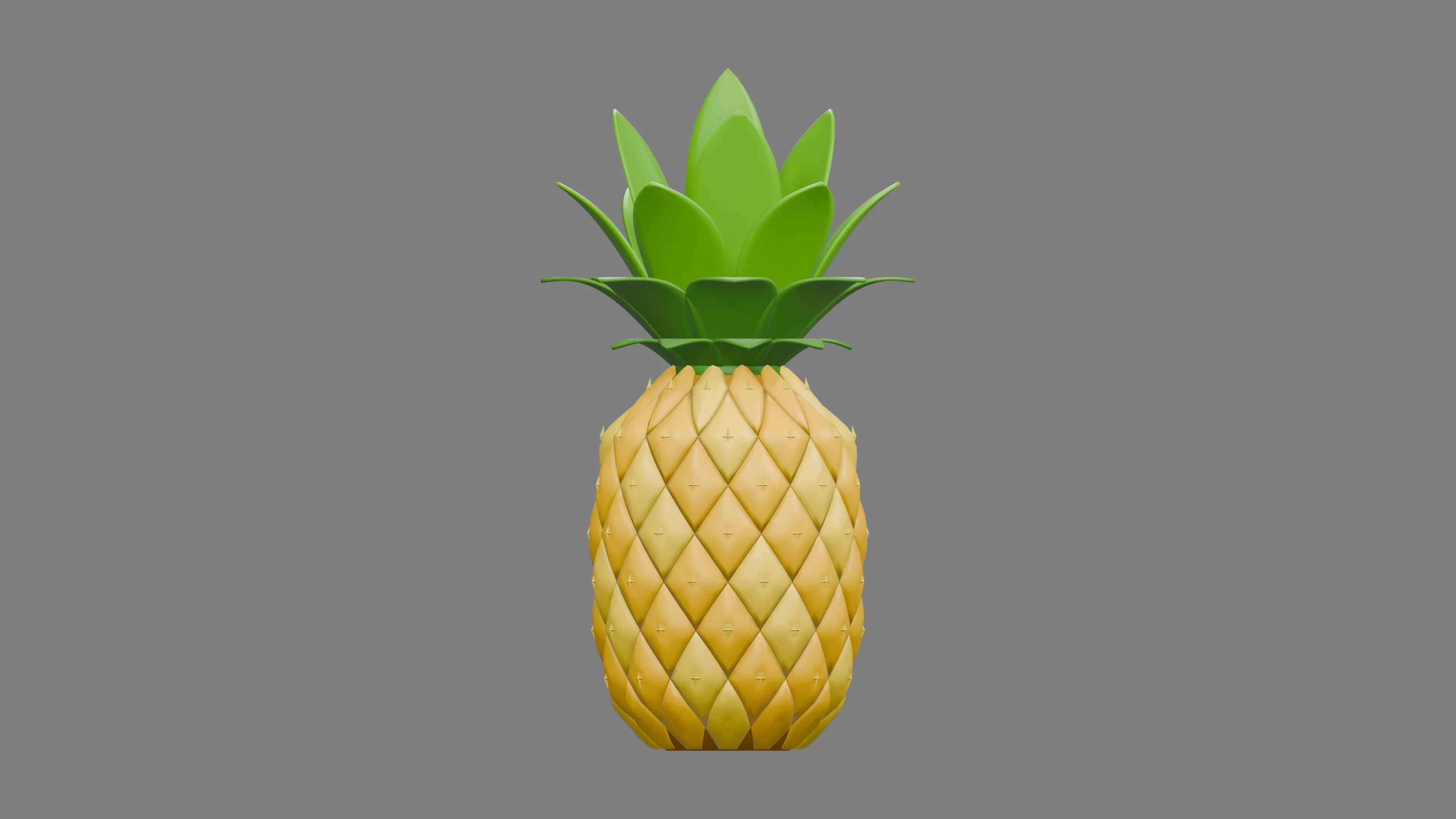 Slender Pineapple with Upright Green Leaves Low-poly 3D model
