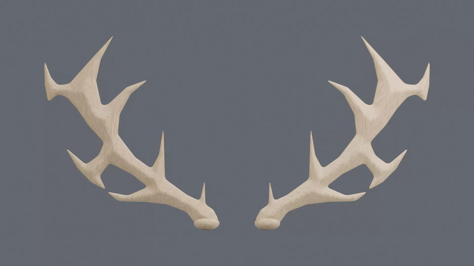 Pale Woodland Antler Headpiece Low-poly 3D model