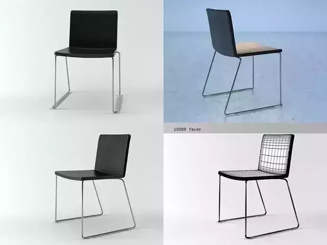 Nex four different chairs with metal frame