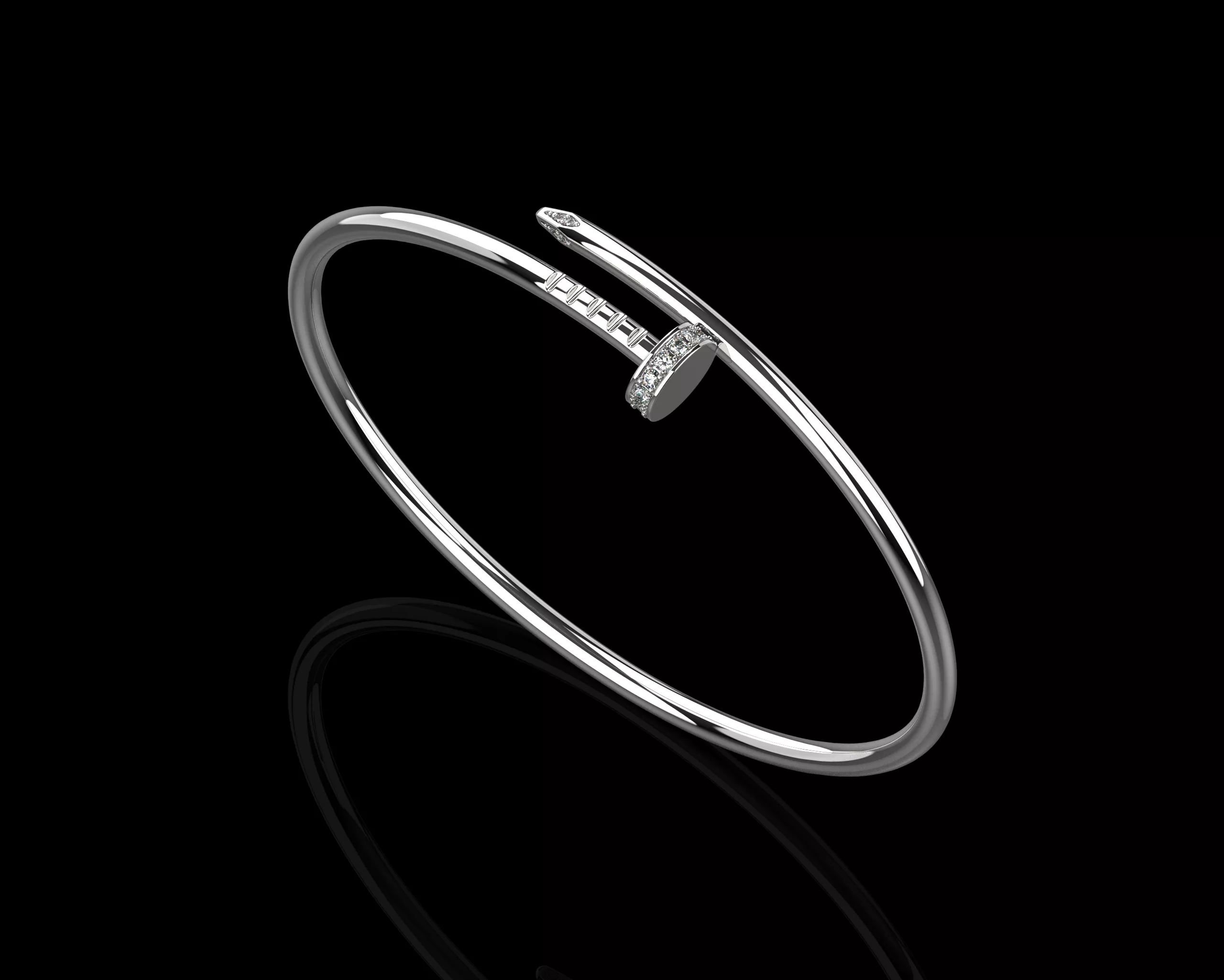 Juste un clou Nail Bracelet 16 Size with Gems Small Verison N177 3D print model