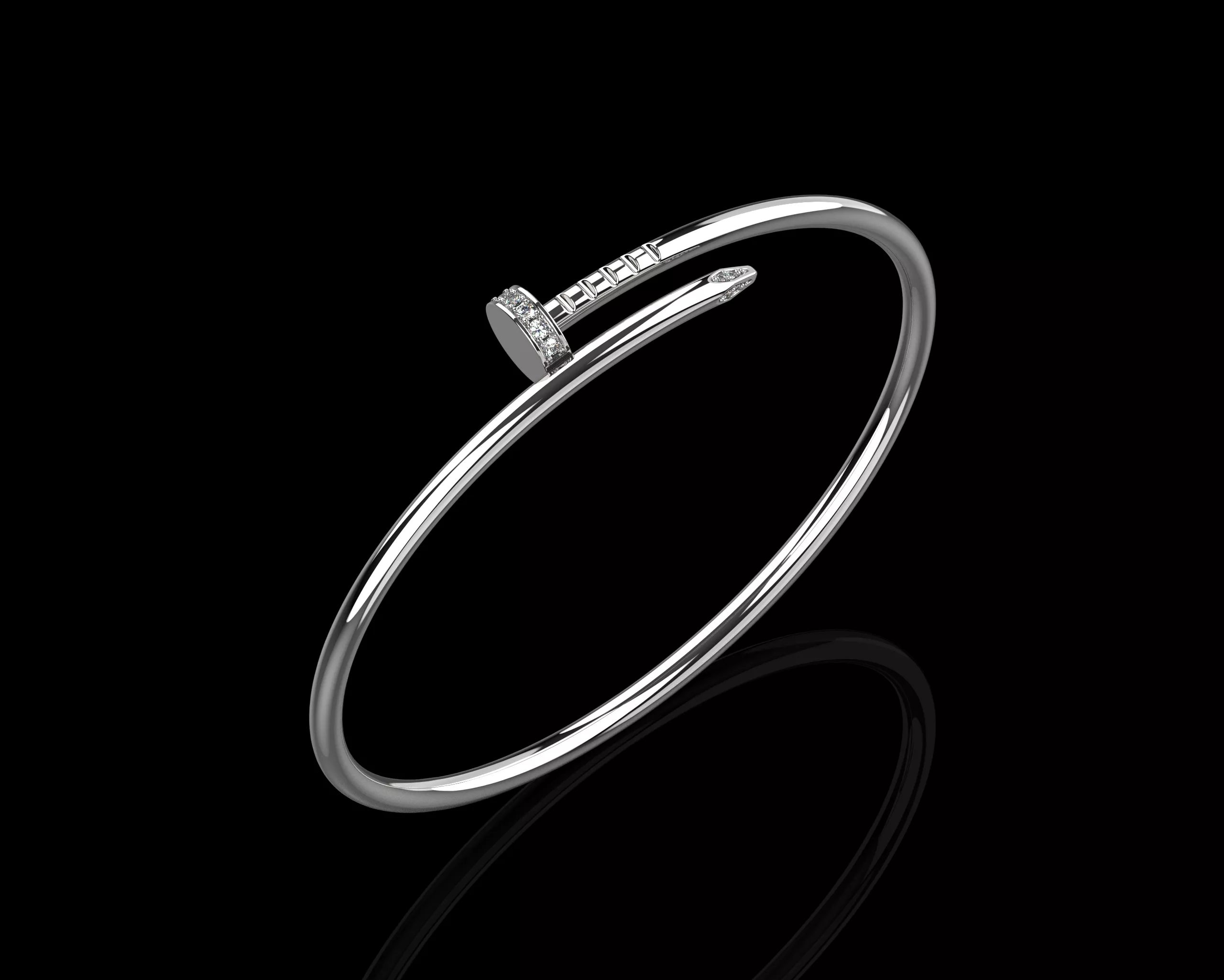 Juste un clou Nail Bracelet 17 Size with Gems Small Version N178 3D print model