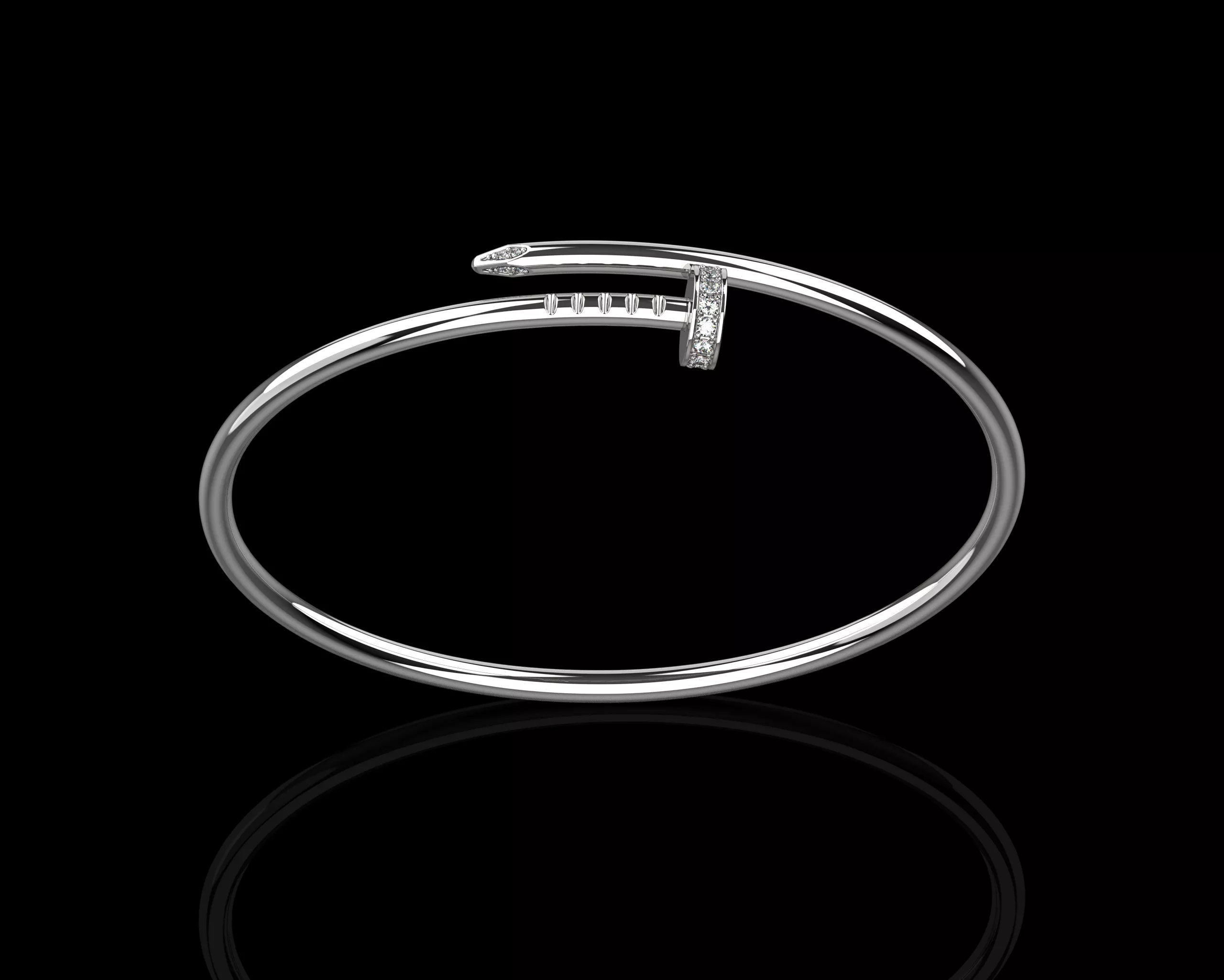 Juste un clou Nail Bracelet 18 Size with Gems Small Version N179 3D print model
