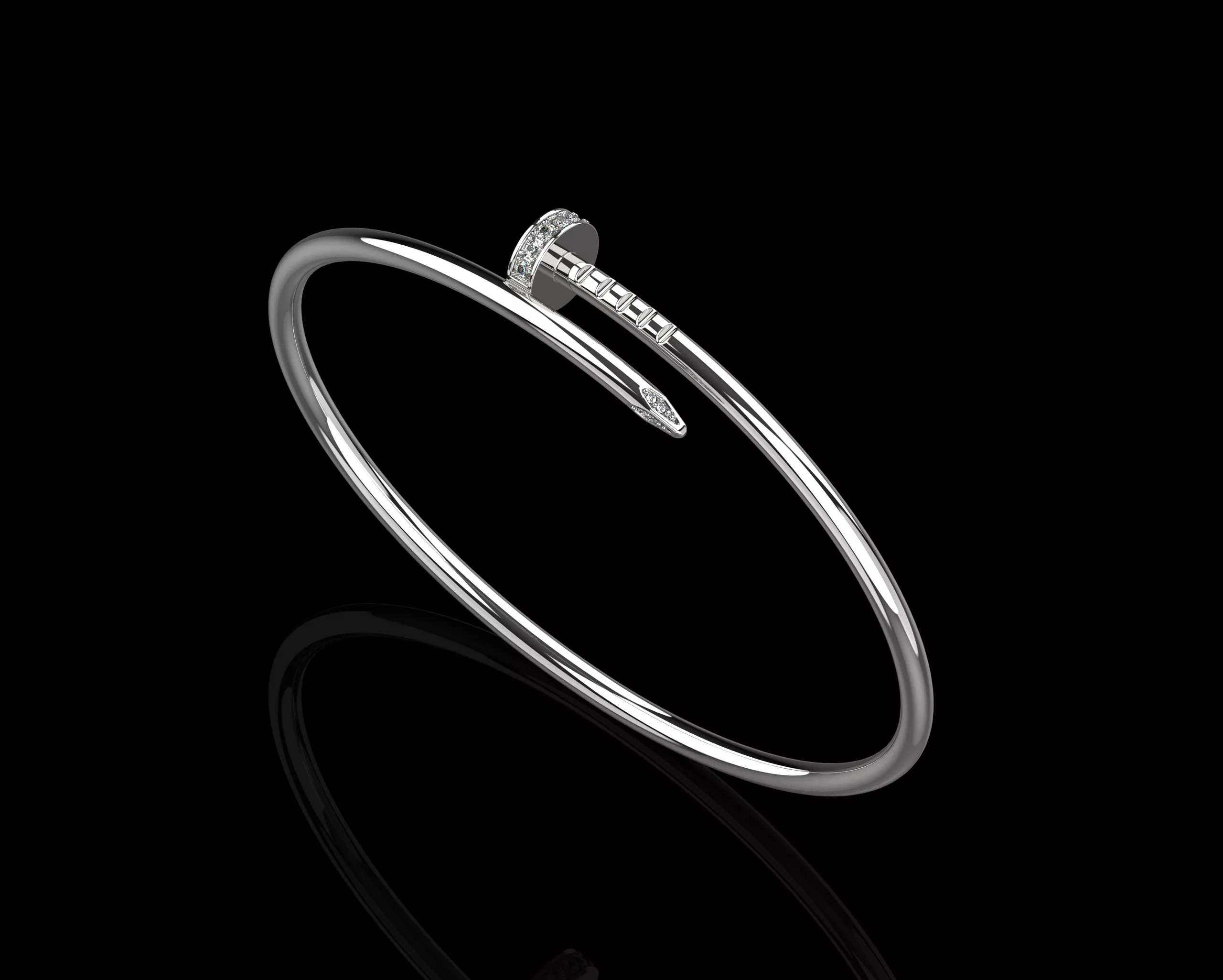 Juste un clou Nail Bracelet 19 Size with Gems Small Version N180 3D print model