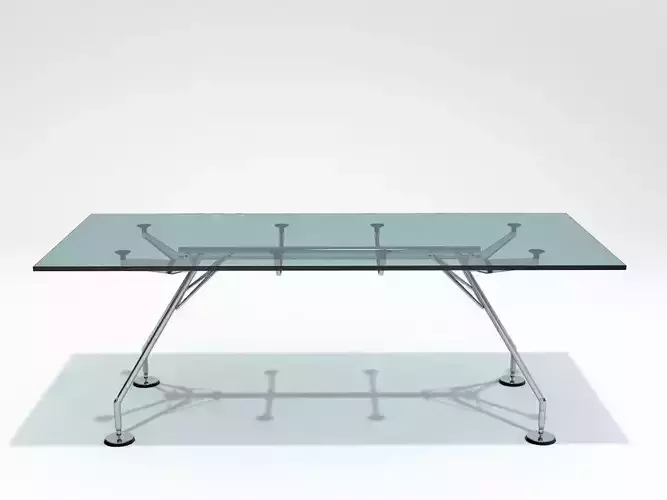 Nomos glass table with metal legs 3D model