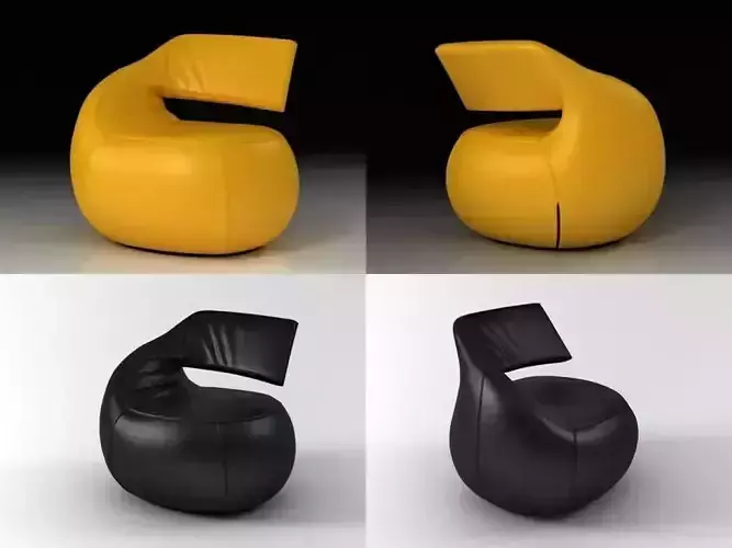 Gisa four different chairs 3D model