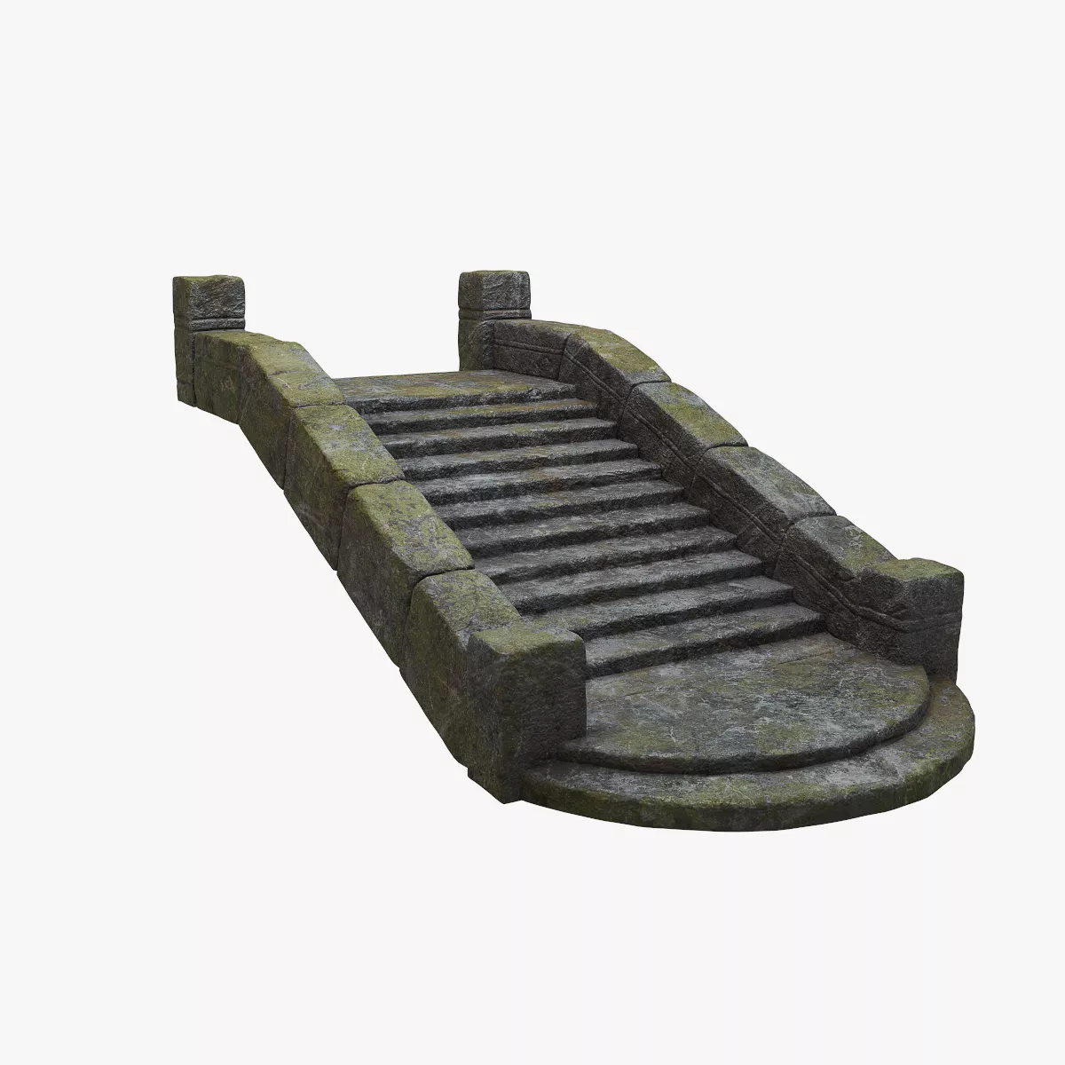Stone Steps V2 Low-poly 3D model