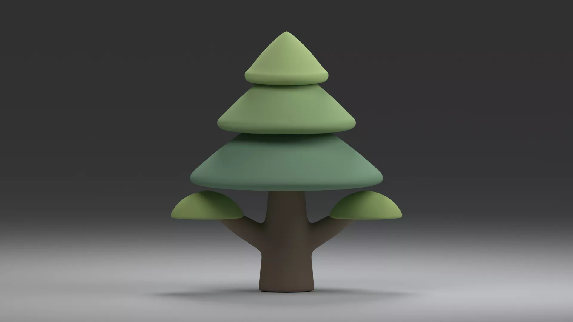 Tiered Evergreen Tree with Side Branch Low-poly 3D model