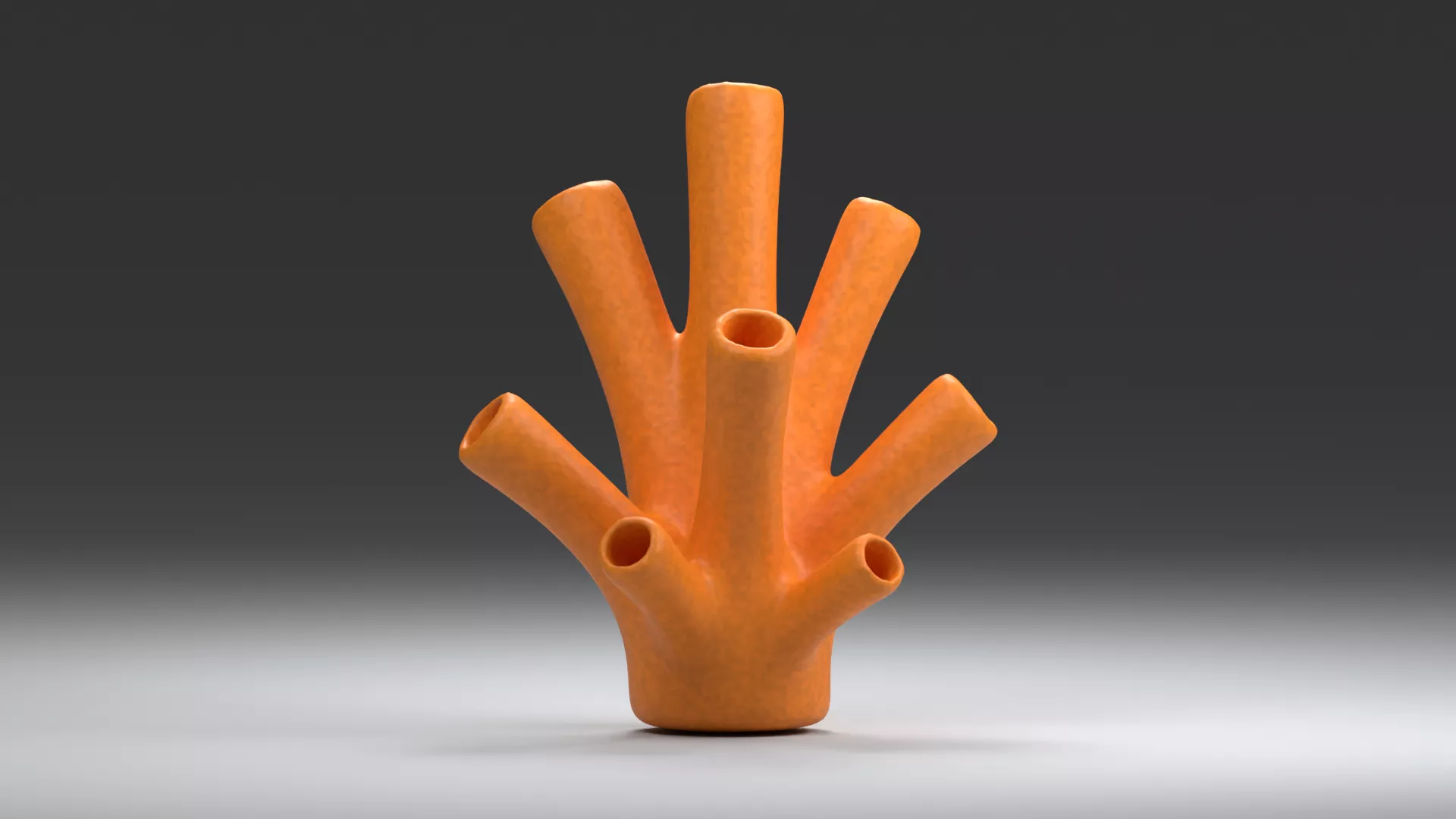 Orange Branching Tube Coral Low-poly 3D model