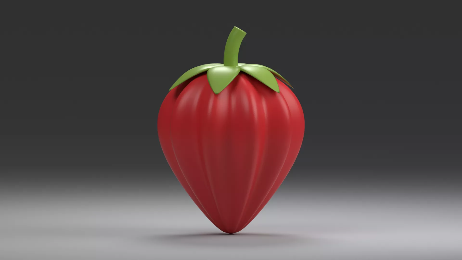 Tapered Strawberry with Broad Leaf Crown Low-poly 3D model
