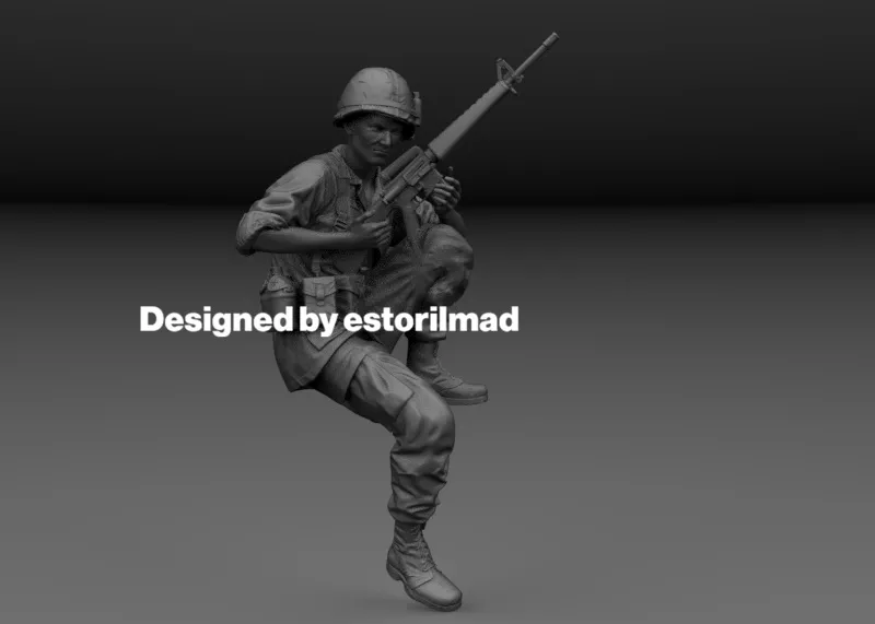 US Marine Vietnam Seated V2 3D print model