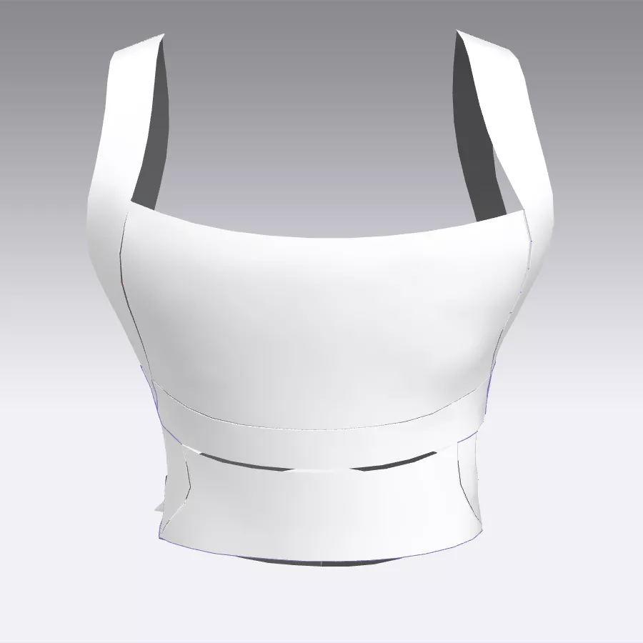 halter neckline white color Low-poly 3D model