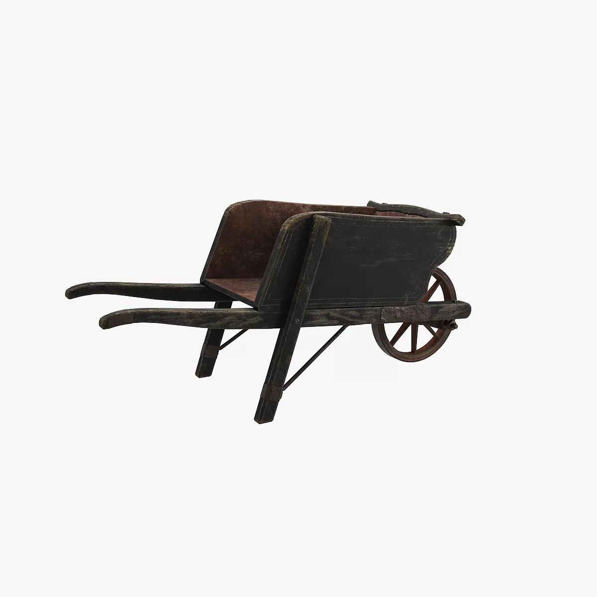Old WheelBarrow Low-poly 3D model