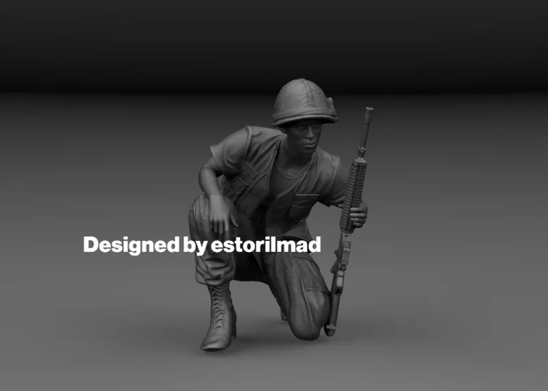 US Marine Vietnam Seated V3 3D print model