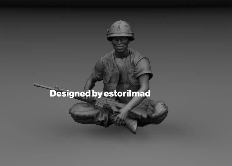 US Marine Vietnam Seated V4 3D print model