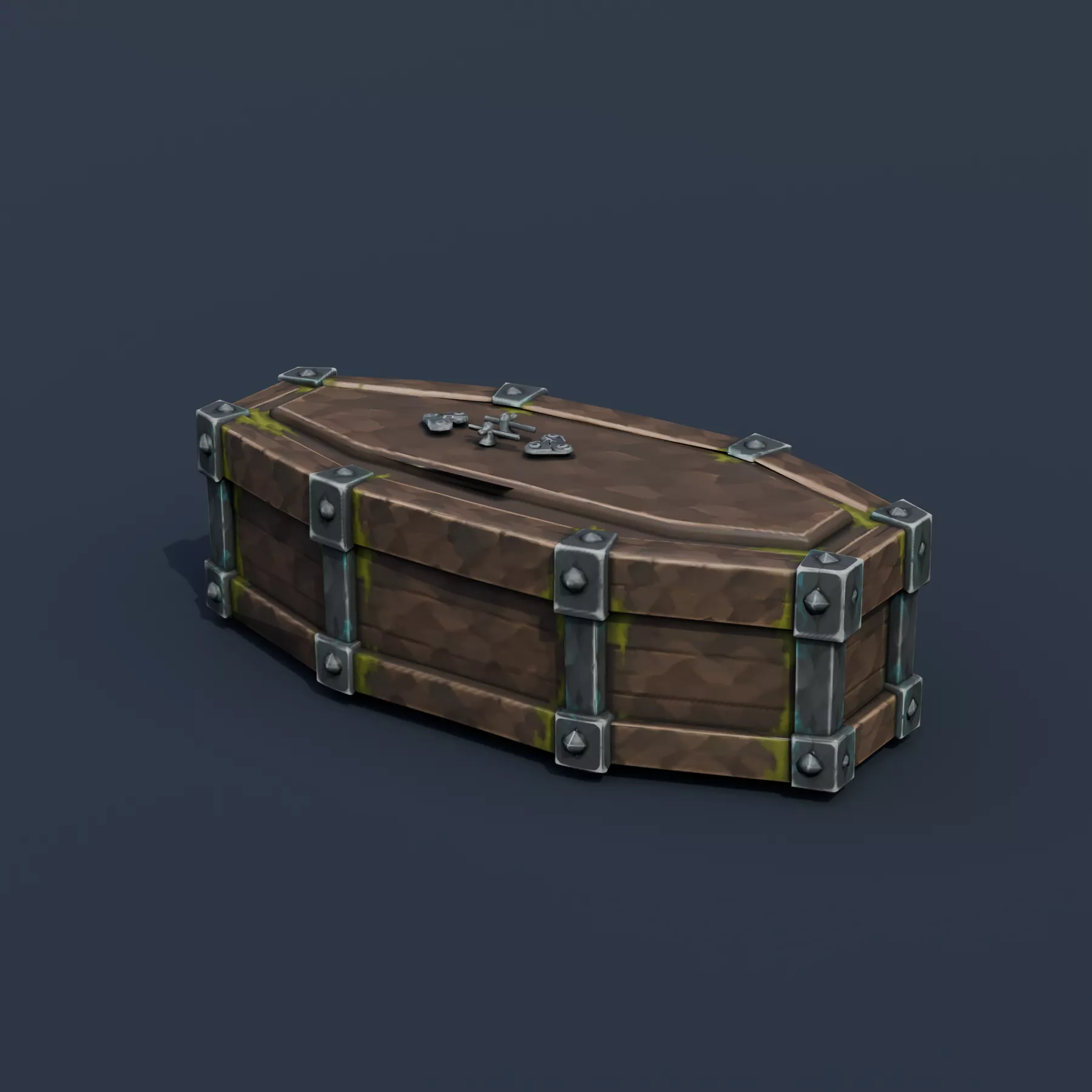 Stylized Low-Poly Closed Coffin Low-poly 3D model