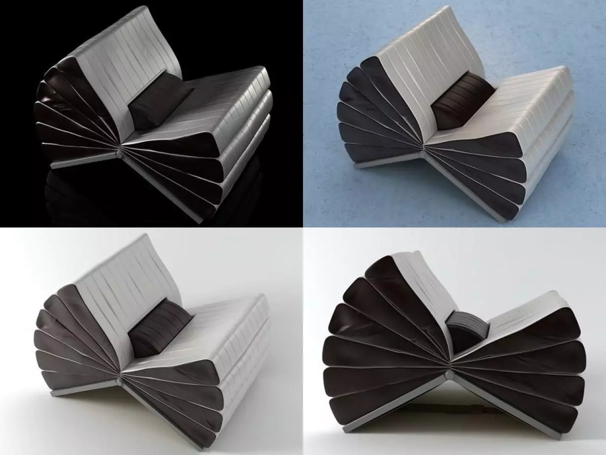 Libro book chair design 3D model_1