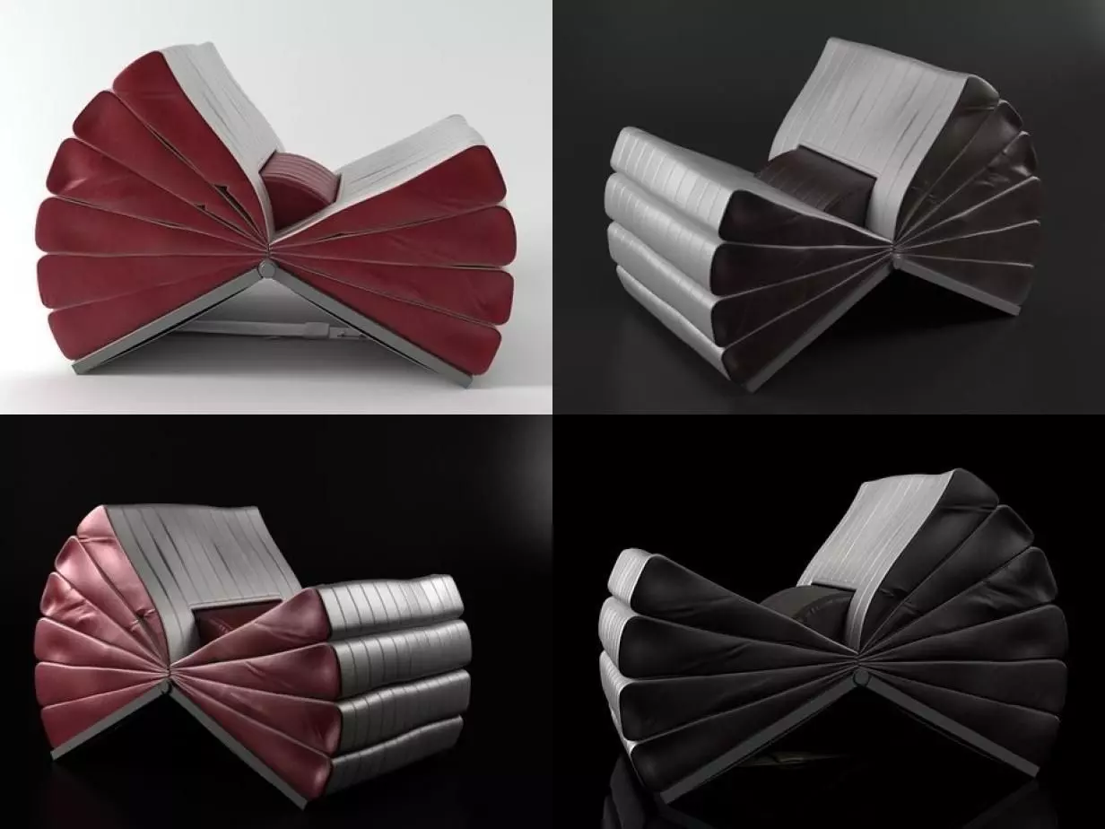 Libro book chair design 3D model_0
