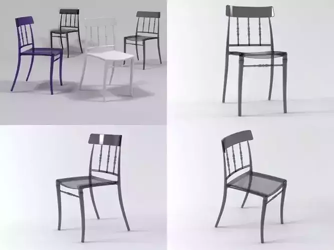 Giuseppina four different chairs 3D model