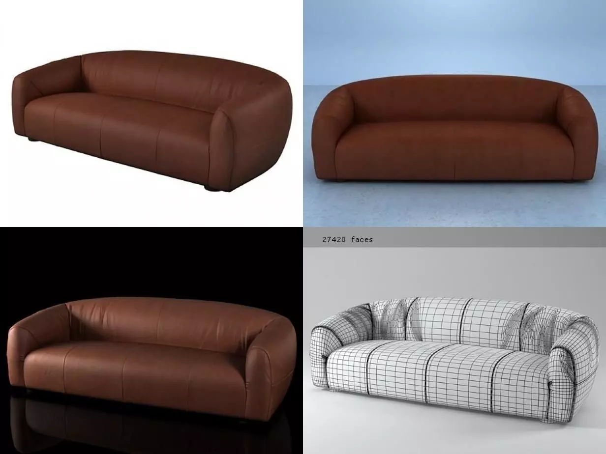Mumba four different sofas 3D model_0