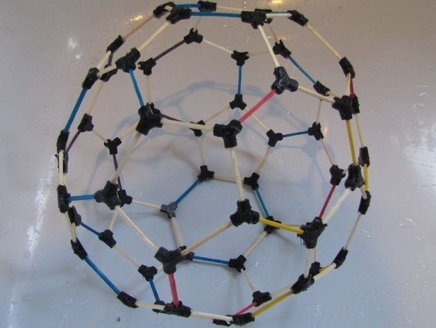 bucky ball space frame joiners Free 3D print model_1