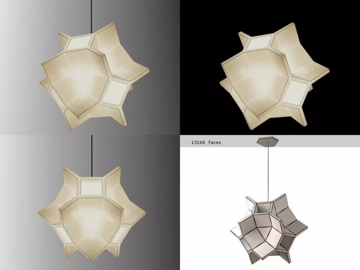 Twolve star pendant lamp 3D model_0