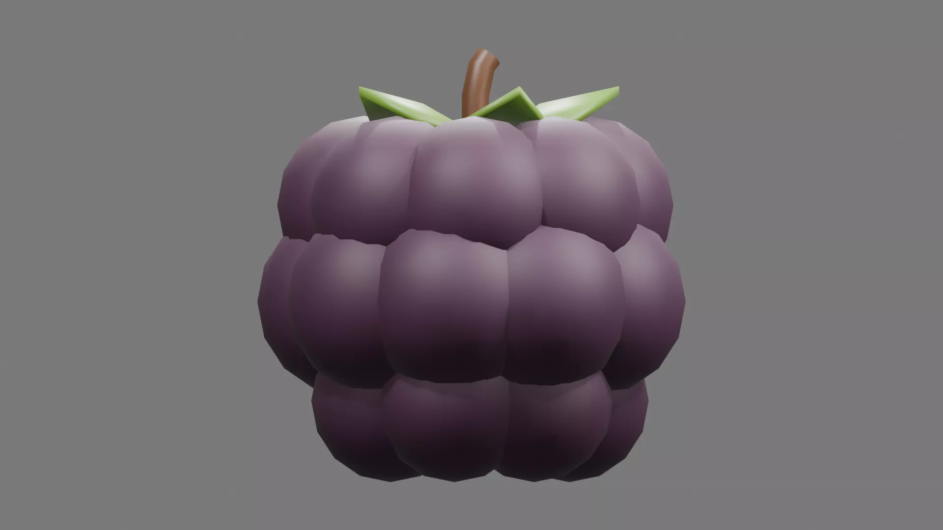 Round Purple Raspberry Fruit Low-poly 3D model