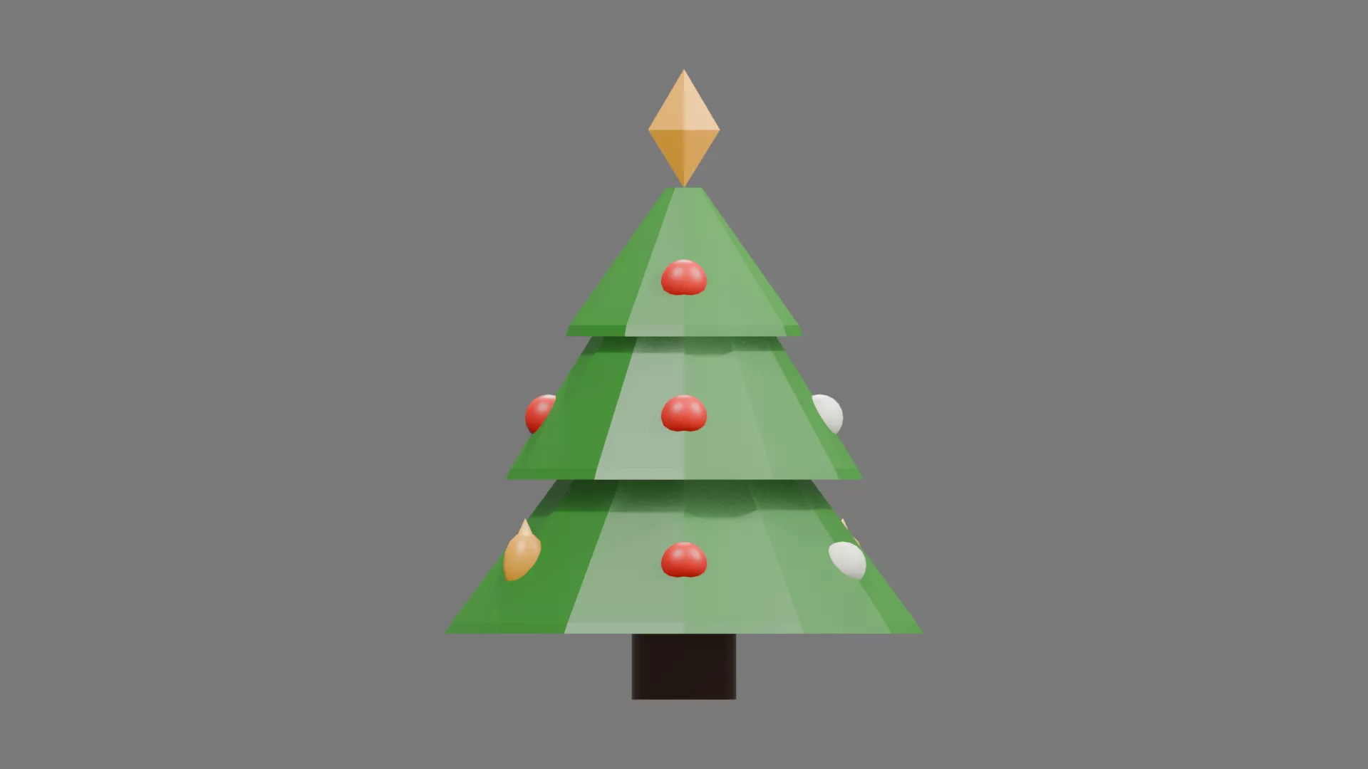 Faceted Holiday Tree with Star Topper Low-poly 3D model