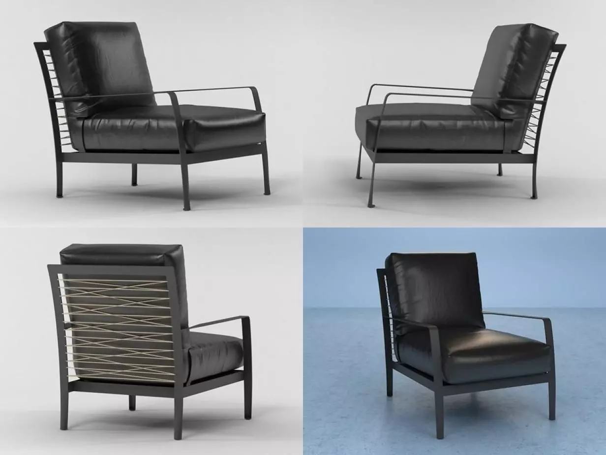Richards leather lounge chair 3D model_0