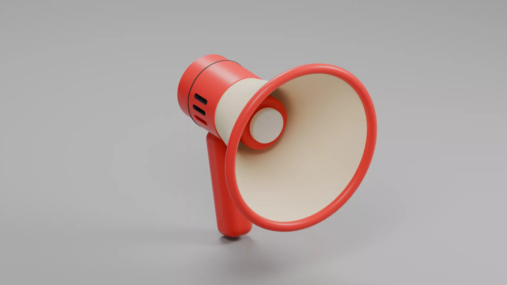 Bright Red Handheld Announcement Speaker Low-poly 3D model