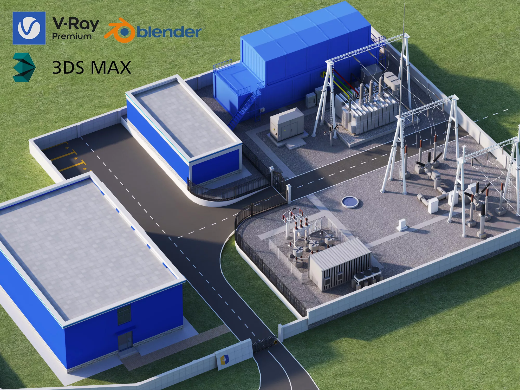 Power Substation 3D Scene 3D model