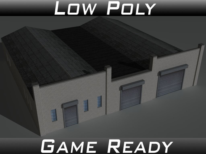 Factory Building 24 Low-poly 3D model