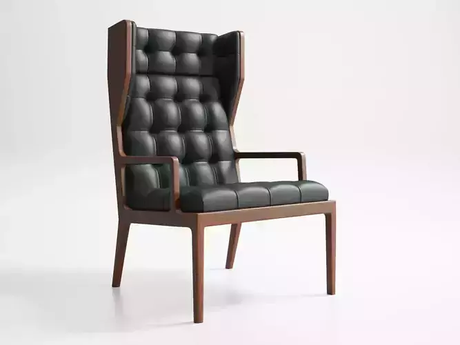 Wingback wing chair leather