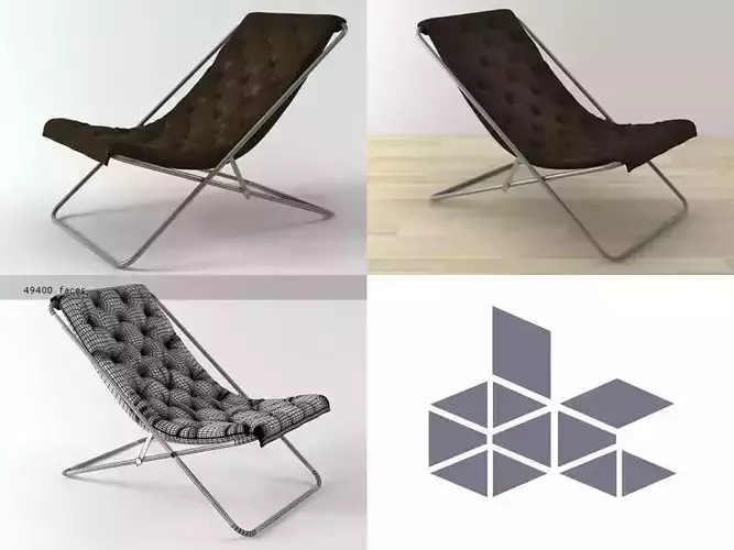 Lester folding chair with geometric design