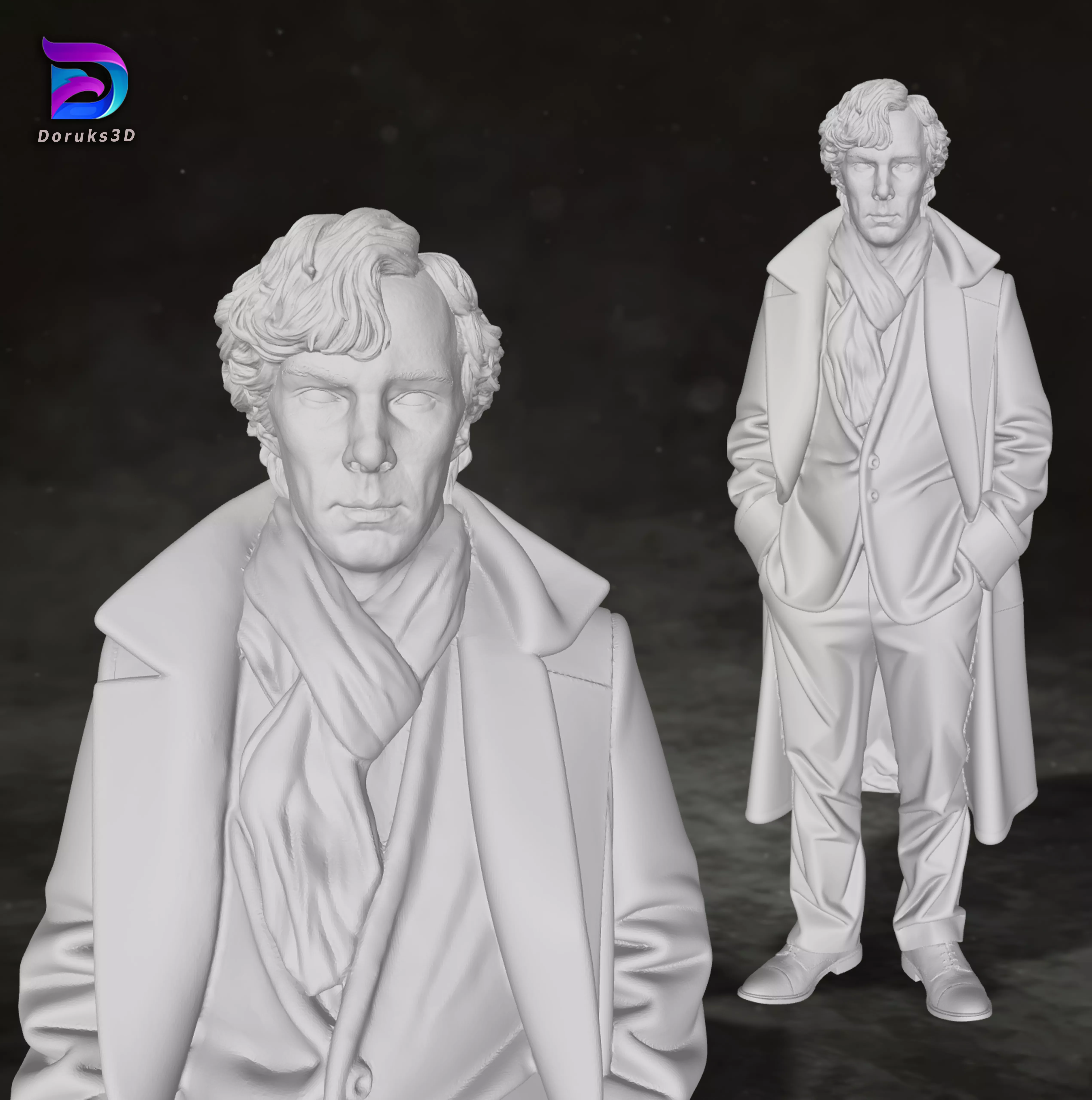 Sherlock Holmes Benedict Cumberbatch Action Figures 3D print model