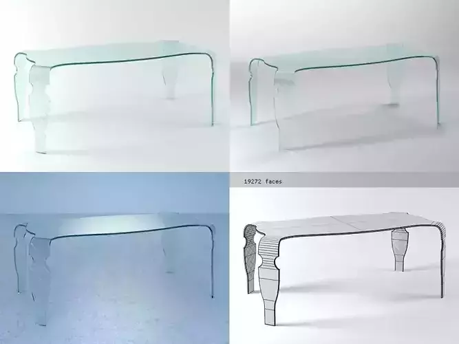 Irony four different glass tables