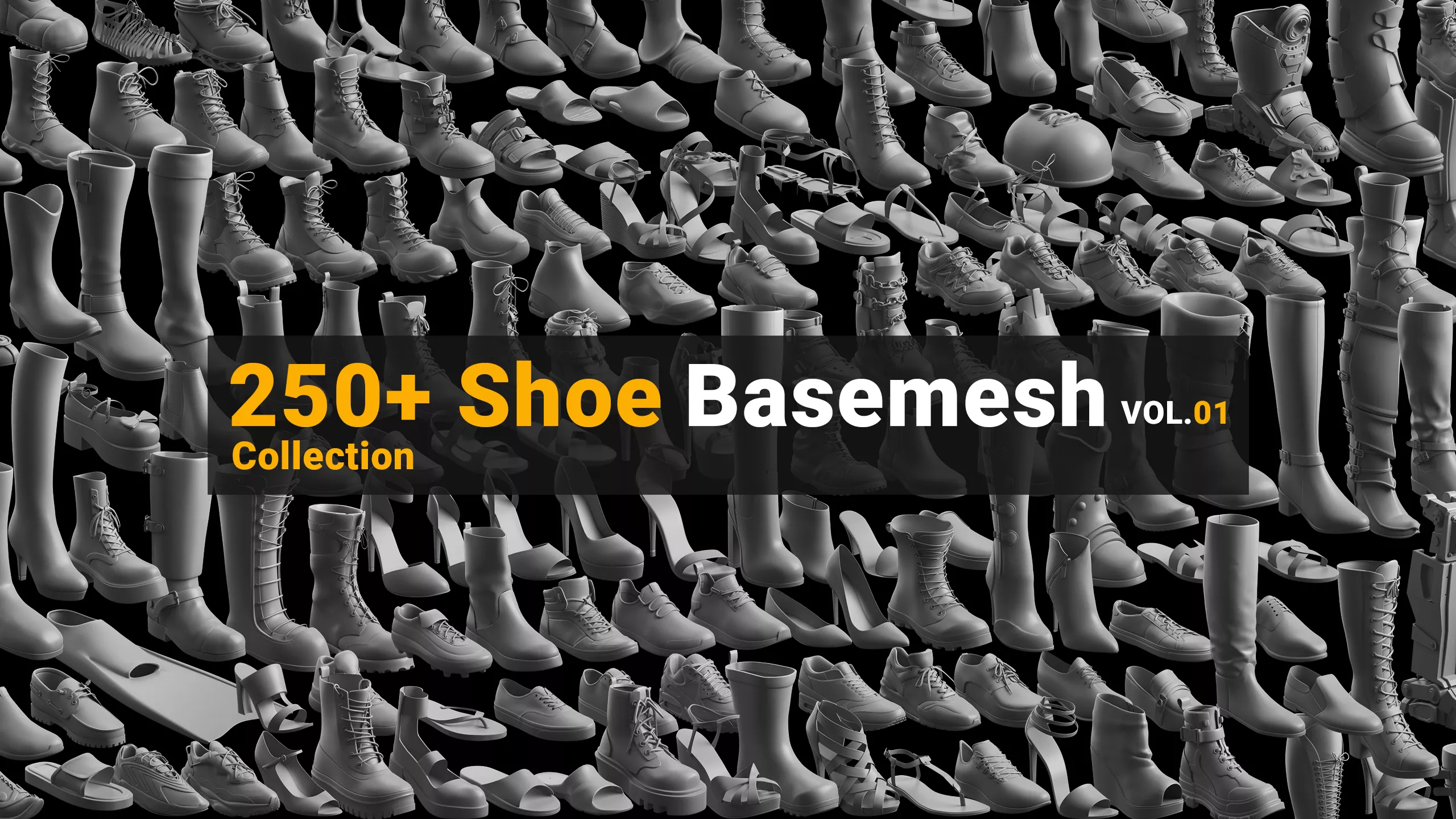 255 Shoe Basemesh Collection 3D model