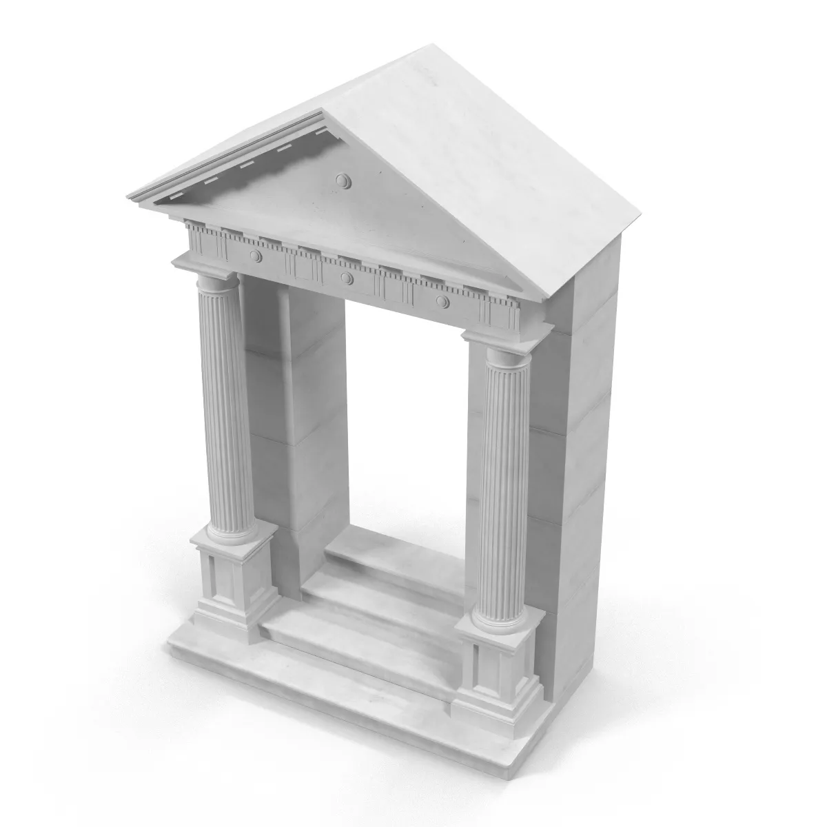 Door With Pediment Greco Roman 3D model