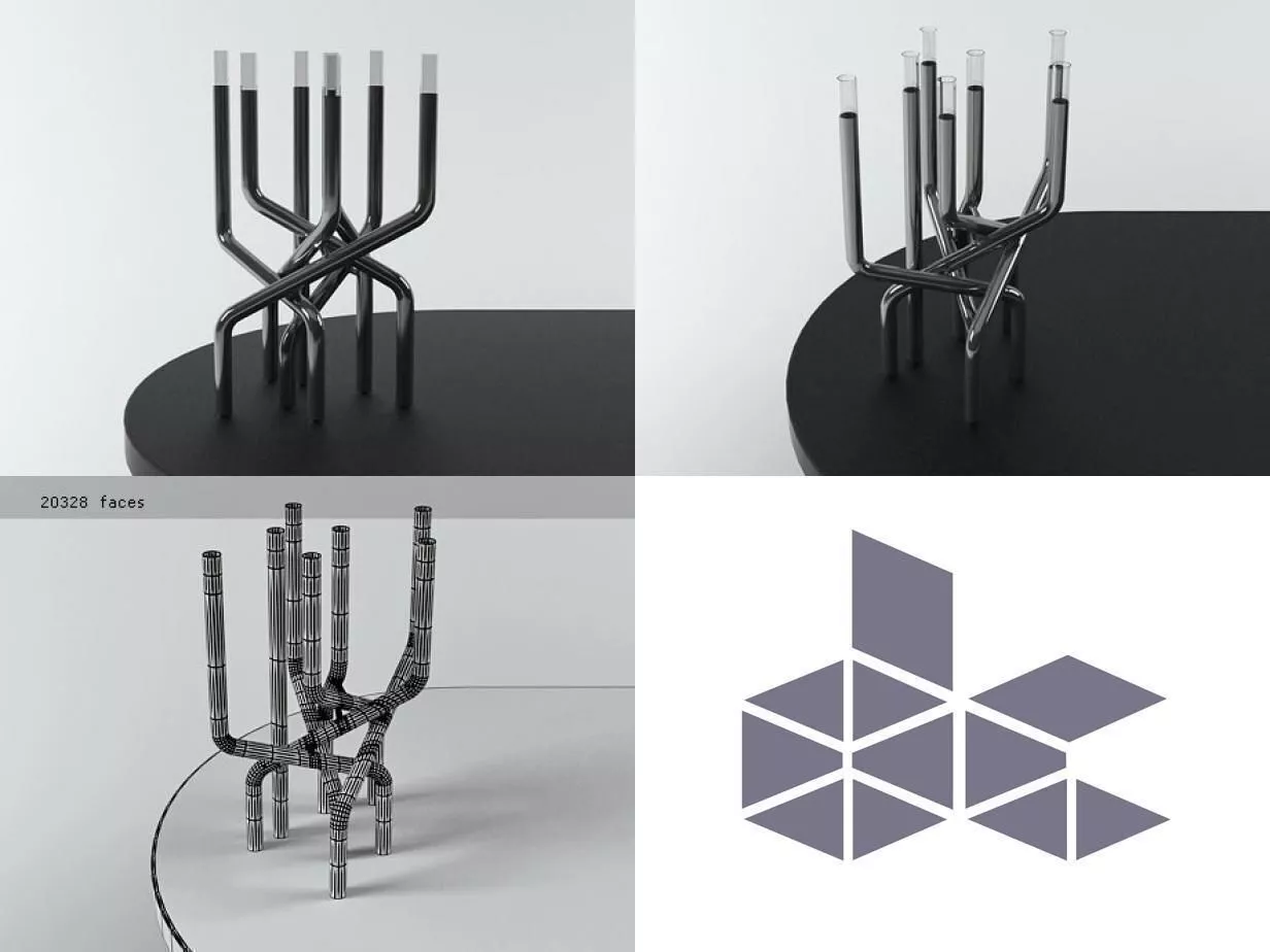Mistic menorah designed 3D model