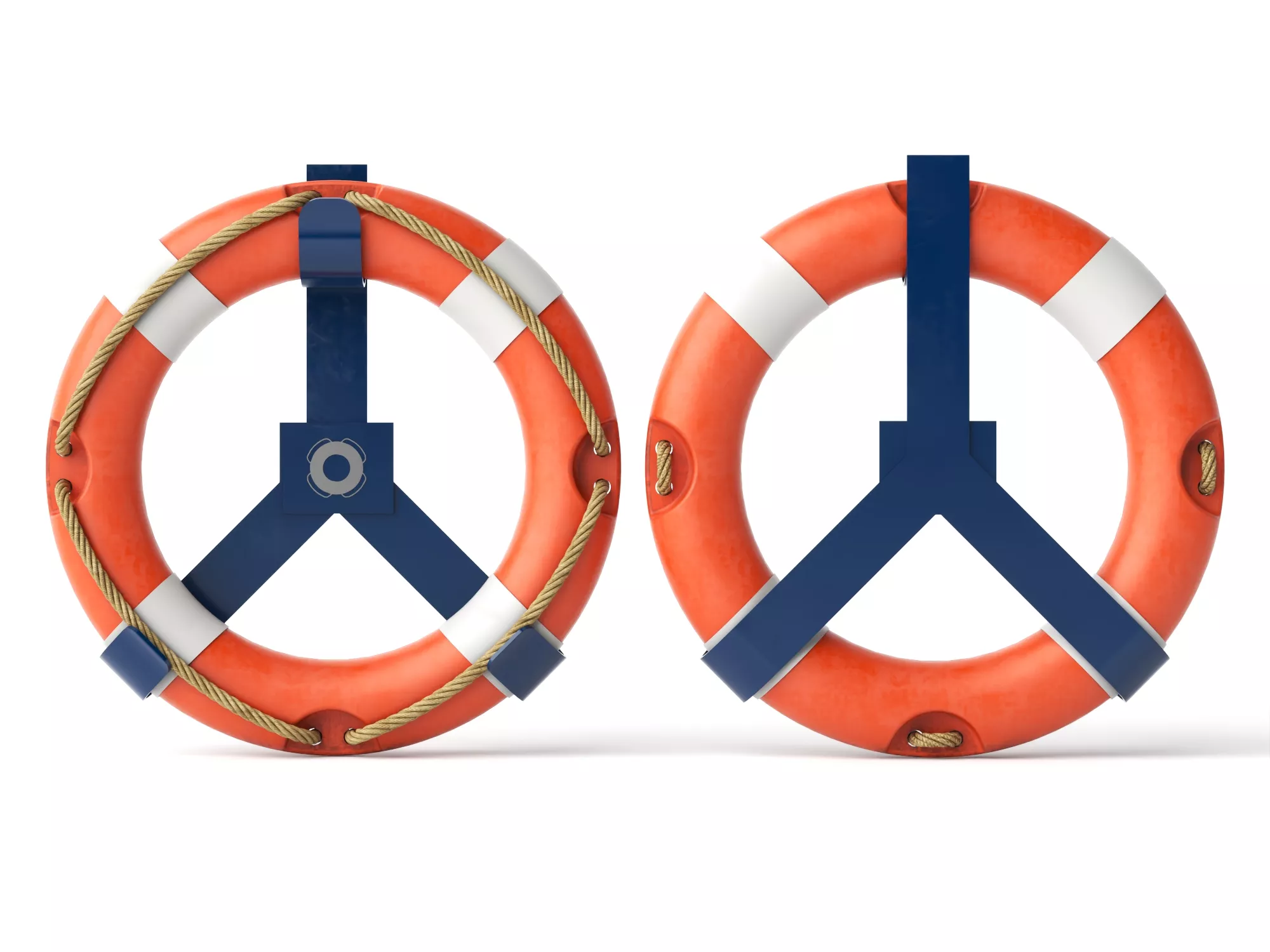 Lifebuoy With Mounting Bracket 3D model