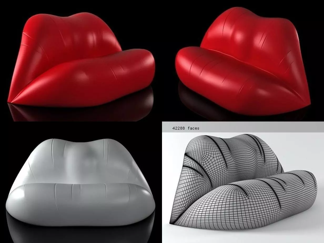 Dalilips lipstick chair 3D model_2