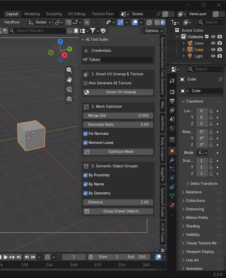 AI Toolsuite for Blender 3D model