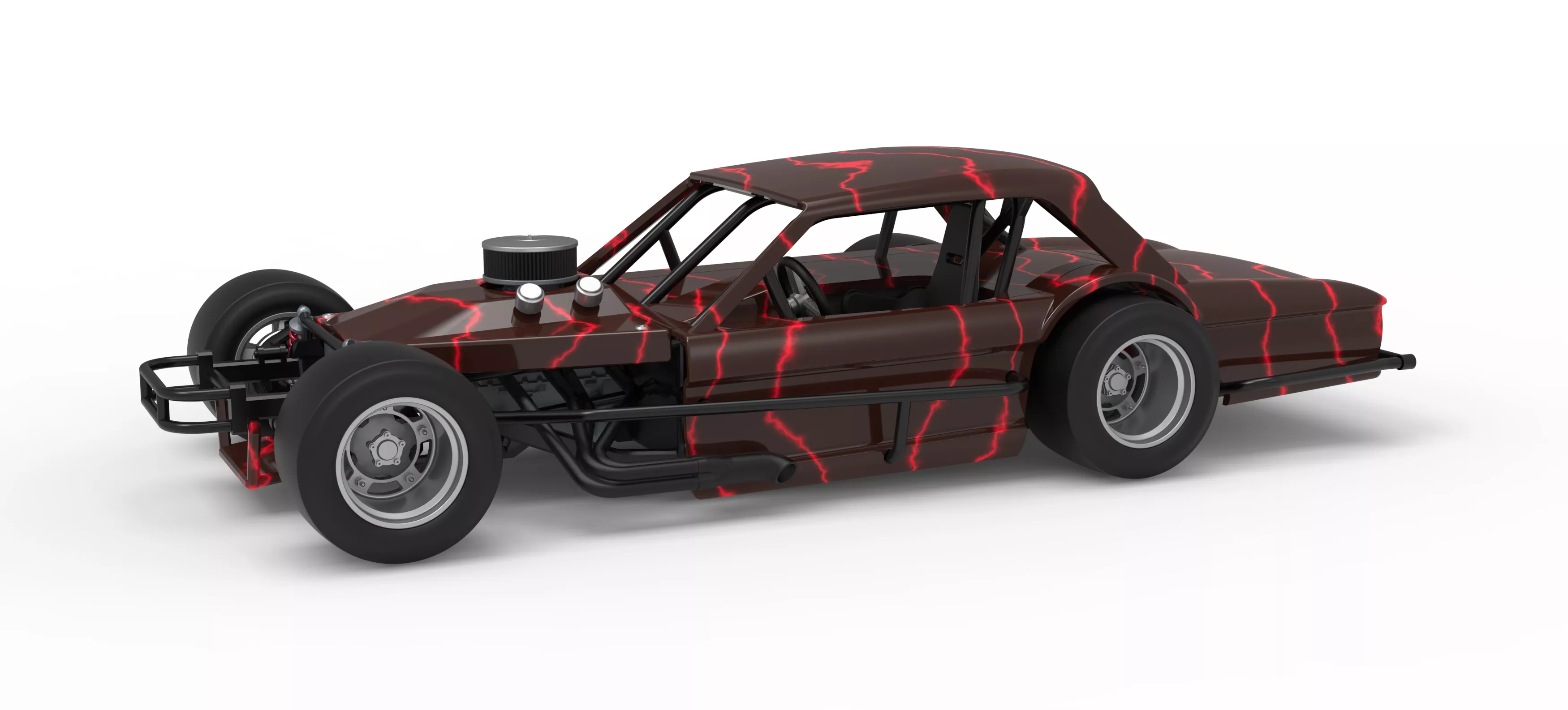 Vintage Asphalt Modified stock car V13 Scale 1 to 25 3D print model