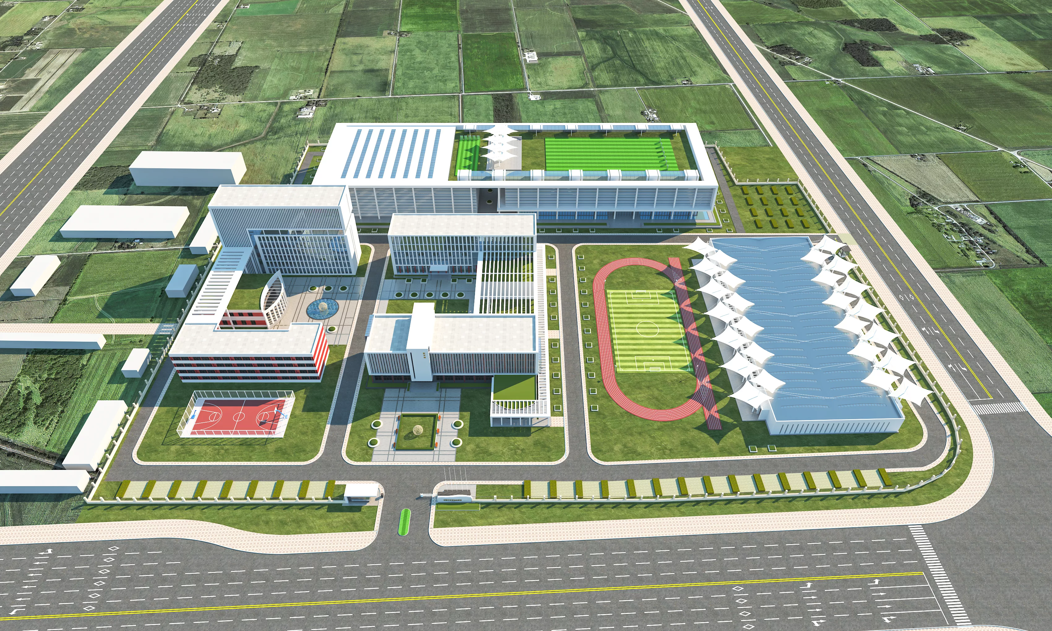 Modern School Architecture Design 3D model