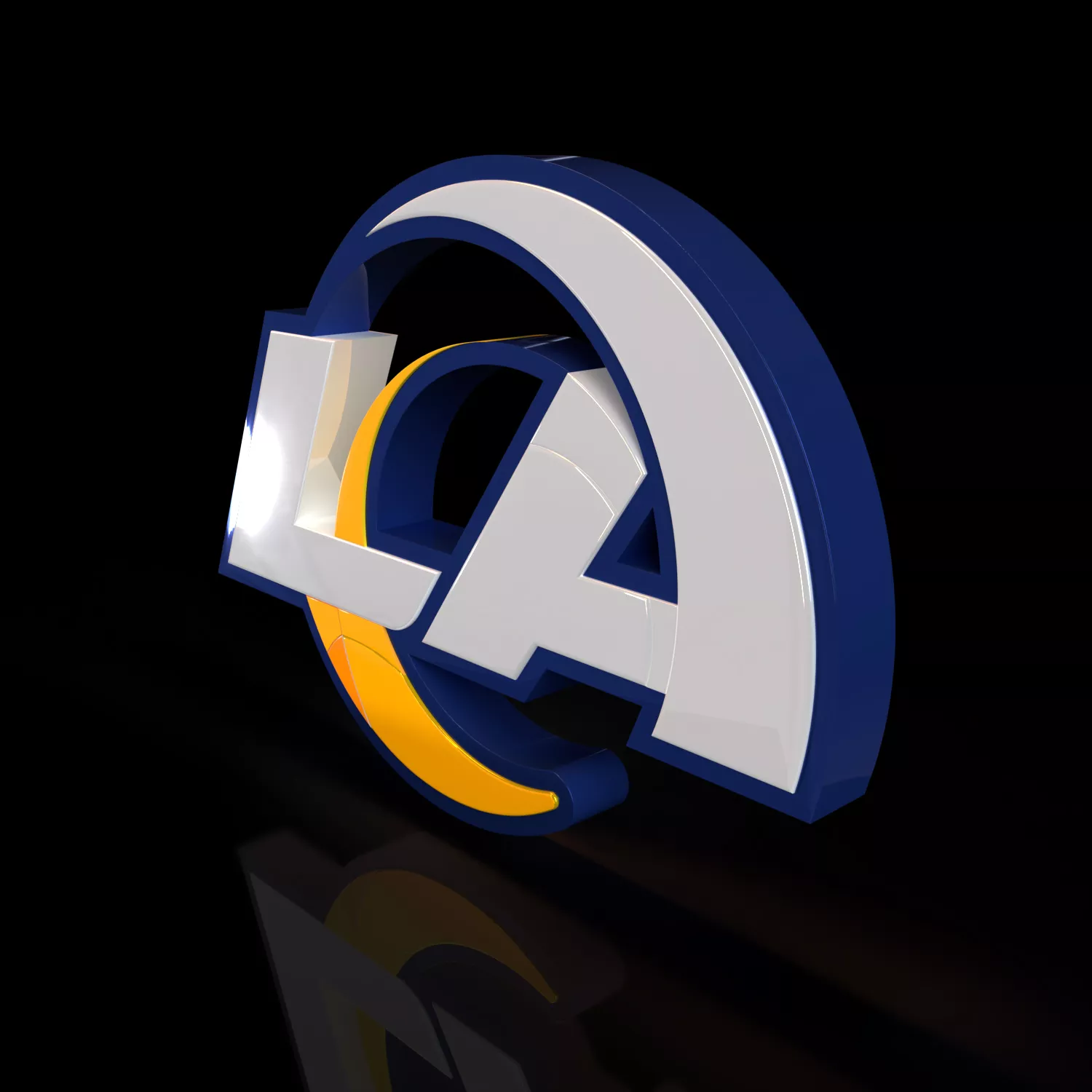 Los Angeles Rams NFL Football Team Logo 3D Model Low-poly 3D model