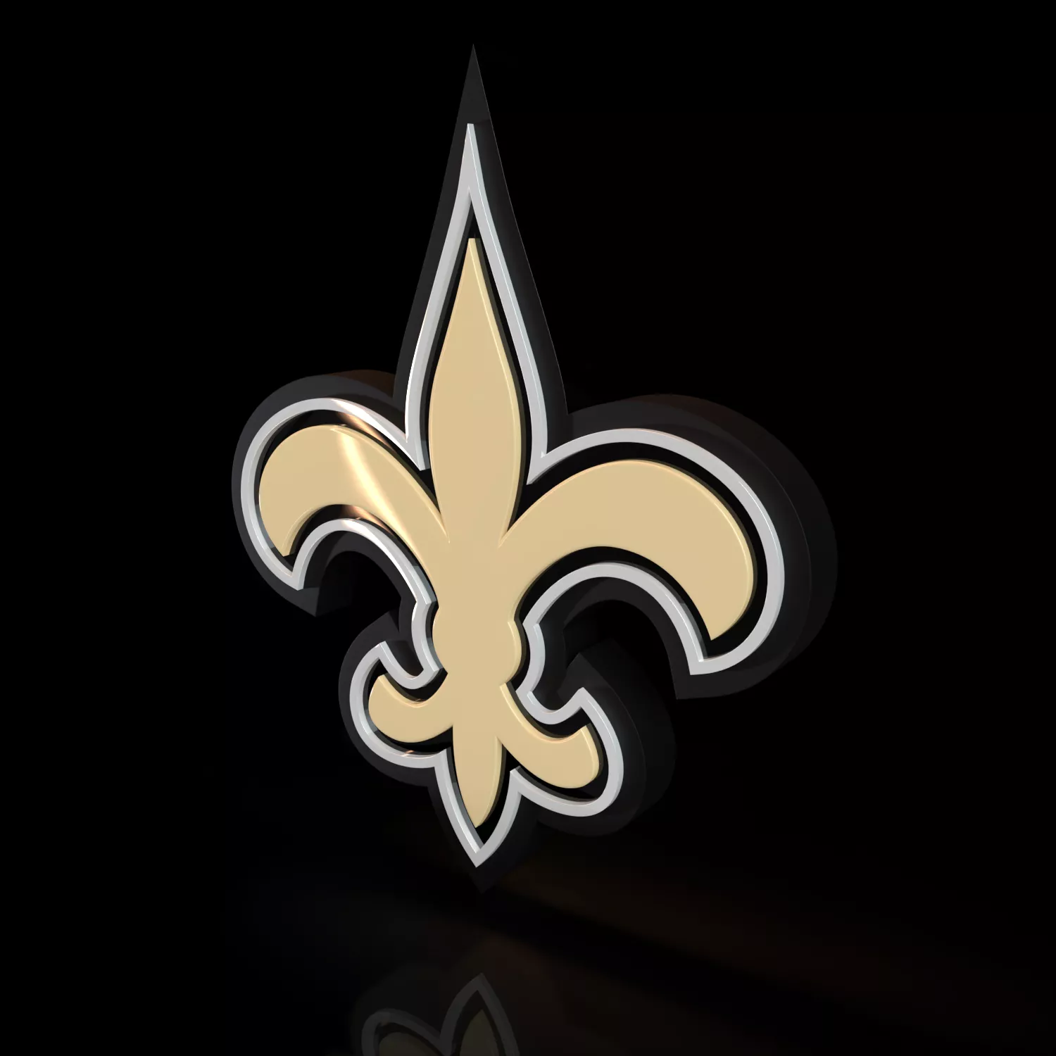 New Orleans Saints NFL Football Team Logo 3D Model Low-poly 3D model